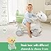 4 in 1 Rocking Horse for Toddlers 1-3 Years Old, Balance Bike Ride On Toys with Push Handle, Backrest and Balance Board for Baby Girl and Boy, Unicorn Kids Riding Birthday (Green-New)