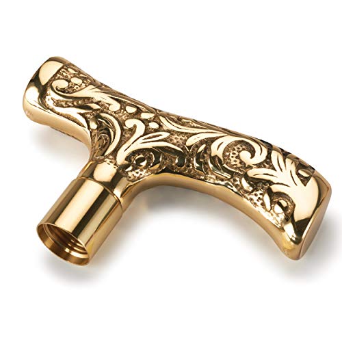 Woodriver Large Filigree Style Cane Handle - Brass