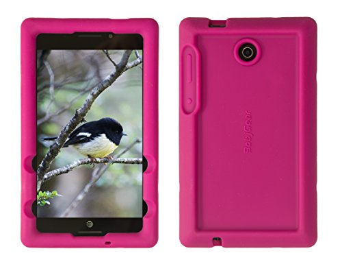 Bobj Rugged Case for ASUS K00X, MeMO Pad 7 LTE ME375CL – BobjGear Custom Fit - Patented Venting - Sound Amplification - BobjBounces Kid Friendly (Rockin' Raspberry)