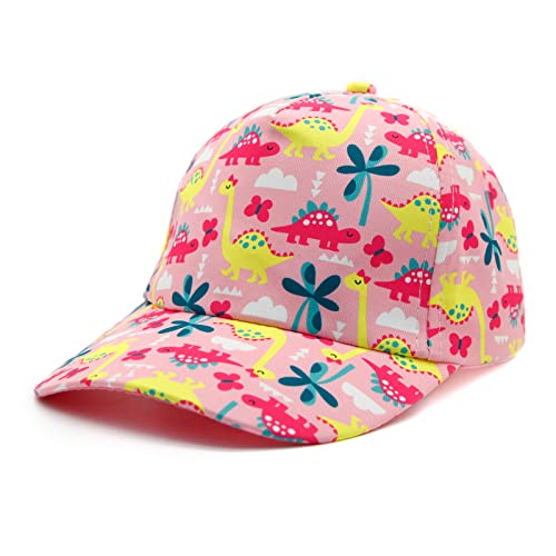 Duoyeree Baby Girl Dinosaur Baseball Cap Pink Sun Hat Adjustable Lightweight Soft Summer Beach Play Hat #TOP29