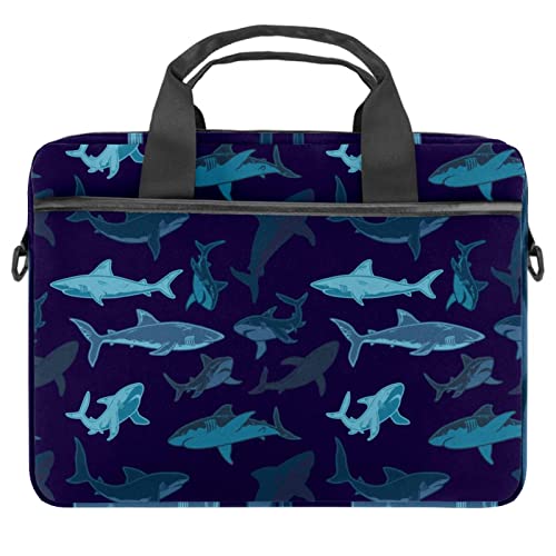 Sac ordinateur 13-14.5 pouces requin bleu marine pour le bureau et les cours