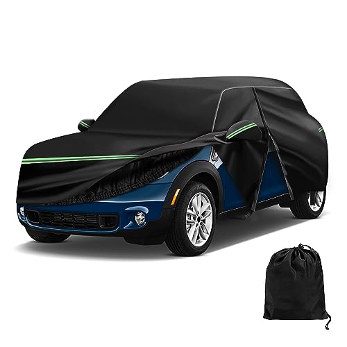 Image of Mini Cooper /Cooper S Car Cover 2002-2023 - 210D Outdoor Waterproof UV Protection With Cotton Layer, Zipper Door, Reflective Strip, Storage Bag for 2-Door