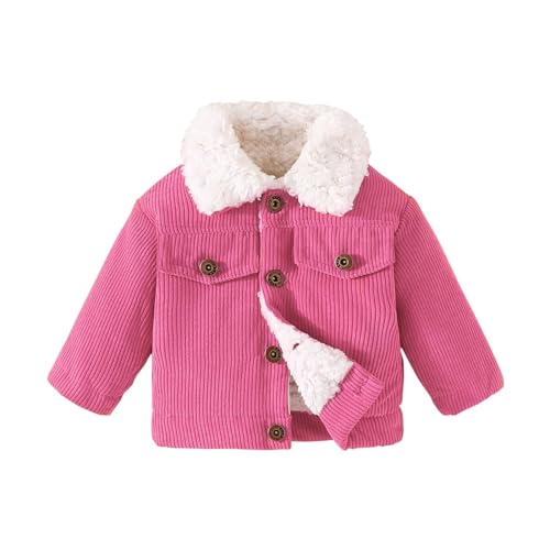 Baby Boys Girls Corduroy Jacket Thicken Long Sleeve Lapel Collar Button Coat Kids Winter Windproof Outwear