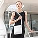 befen White Small Genuine Leather Crossbody Bags Purses for Women Multi Pocket Cross Body Handbags with Adjustable Shoulder Strap