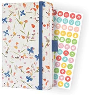 Sigel J2306 Jolie Weekly Planner 2022 - Bloom Violet - 9,5 x 15 cm - hardcover - 174 Pages - Beige, Blue