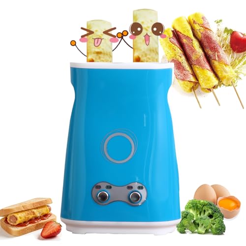 Macchina Elettrica Per Involtini Primavera Doppia, Macchina Automatica Per Frittate Con Rivestimento Antiaderente, Riscaldamento Rapido A 360°, Macchina Per La Colazione Multifunzionale Per La C blue