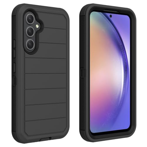 for Samsung Galaxy Case A54 5G, Heavy Duty Bumper Case Shockproof Dustproof 3 in 1 Rugged Protective Phone Cover for Samsung Galaxy A54 5G (Black, A54)