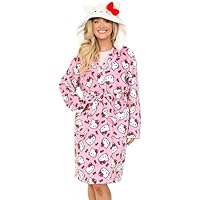 Bata con capucha de forro polar rosa para niñas Hello Kitty,