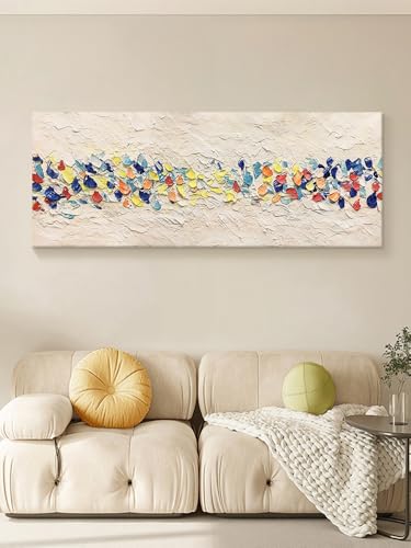 Tableau moderne abstrait couleur texture épaisse pour créer une ambiance chaleureuse - 3