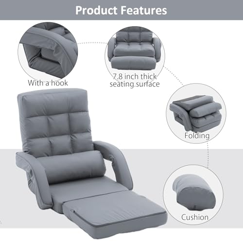 Sillón plegable ajustable gris miniatura 5