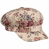 Lipodo Romantic Roses Ballonmütze Schirmmütze geblümt Mehrfarbig Damen Frühling Sommer beige S (55-56 cm)