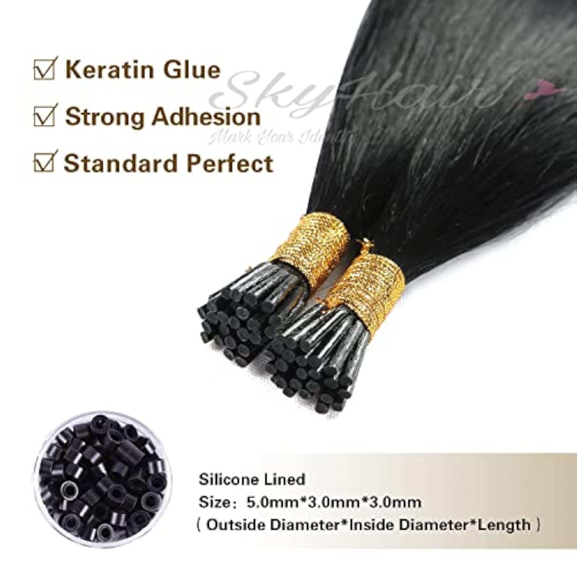 100% Remy Human Hair I Tip Extensions, Lightweight