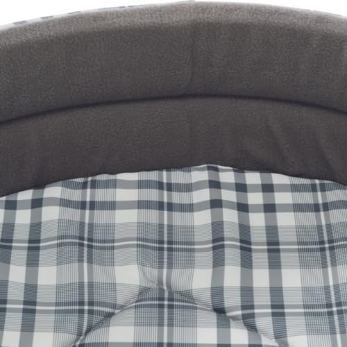 TRIXIE Hundebett Lucky 65 × 55 cm in grau/weiß - gemütliches Hundekissen mit Baumwoll-Optik - Hundekorb für mittelgroße Hunde - rutschfest - 37023