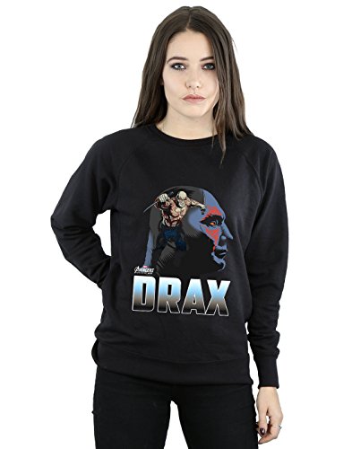Marvel Women's Avengers Infinity War Drax Character Sweatshirt Black Small