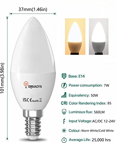 Ampoule LED E14 Basse Tension 12V 24V Anti Scintillement x6