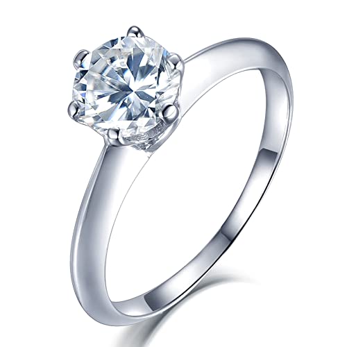 Bague solitaire en argent véritable hypoallergénique et robuste