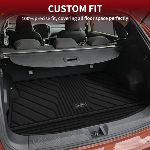 Image of LASFIT Cargo Mat for Subaru Impreza & Crosstrek 2026 2025 2024 (Non Hybrid) | All Weather Custom Fit Anti-Slip Pet Friendly Easy Clean TPE Trunk Mat Cargo Tray Liner Accessories, Black