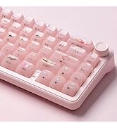 Womier Keyboard Keycaps Jelly,Ceramic Keycaps Style, Clear Ice-Cream Pink Cute Key Cap,Transparen...