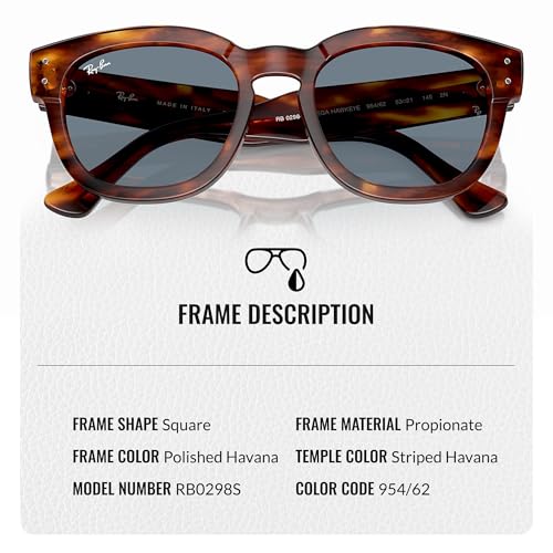 Image of Ray-Ban RB0298S MEGA HAWKEYE Square Shaped Sunglasses for Men & Women with Official RAYBAN Eyewear Kit