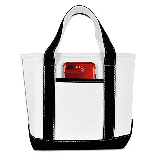 Dalix 14" Mini Small Cotton Canvas Party Favor Wedding Gift Tote Bag In Black #TOP8