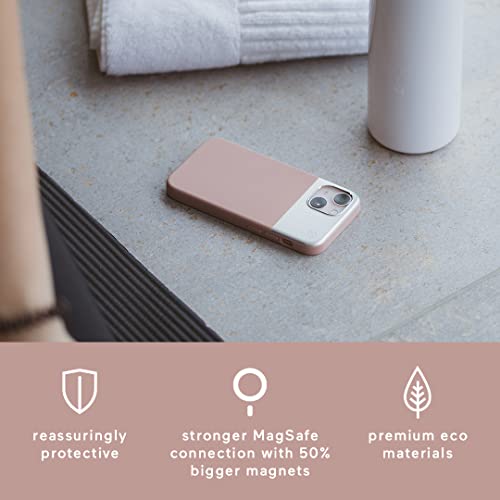 Atom Studios Split iPhone 13 Pro Protective Case. Dual Premium Materials - Durable Silver Anodised Aluminium and Pink Clay Soft Touch Silicone. Fully compatible with Apple's MagSafe. - Image 3