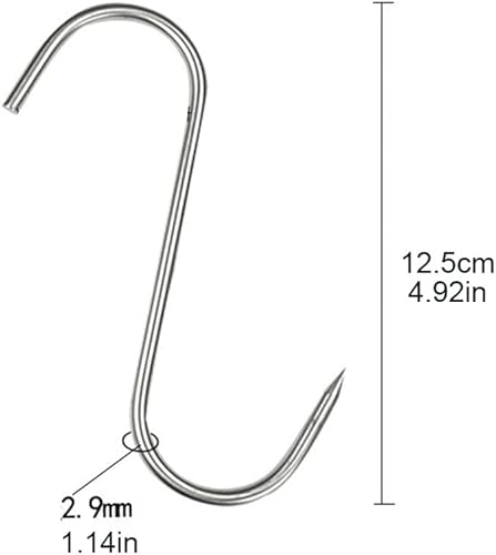 Miniatura 7 de Ganchos en S de acero inoxidable con punta para cocina, sartén para carne, utensilios, colgador de ropa, 20 piezas para el hogar, cocina, hornear