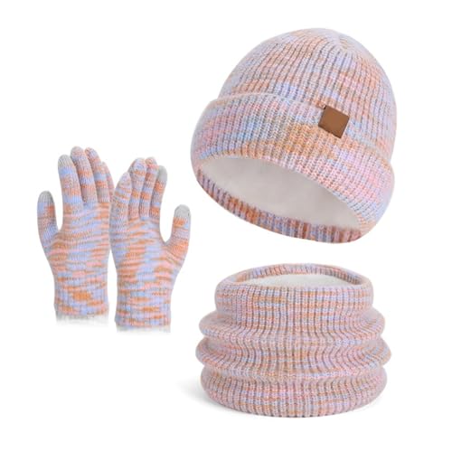 Ensemble bonnet écharpe gants tricotés femme pour un hiver chaud et confortable
