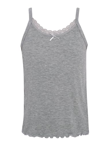 YEAHDOR Kids Girls Ribbed Tank Tops Sleeveless Lace Trim Spaghetti Strap Camisole Vest Basic Undershirts3