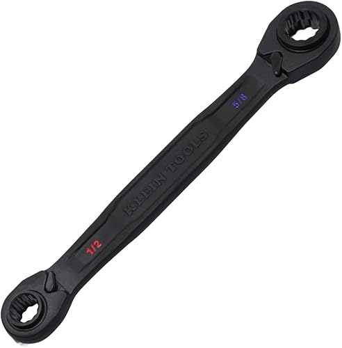 68215 4-in-1 Reversible Ratchet Wrench, Box Wrench, SAE Hex Sizes 1/2, 9/16, 5/8, 3/4-Inch, 90-Tooth Ratchet, Pass-Through Design