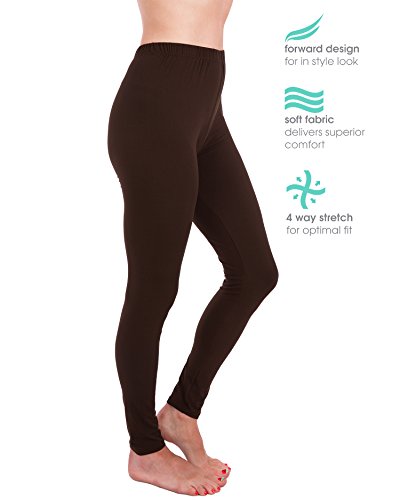 Homma Premium Ultra Soft High Rise Full Length Leggings, Regular and Plus Size (XL/2XL, Black/Brown/Charcoal) - Image 4