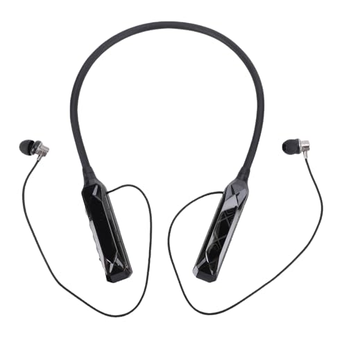 Oreilet Neckband Bluetooth 5.3 Headphones, Neckband Earbuds, Real Time Battery Display Wireless Headset for Sports, Running, Gym, Work, Travel, Driving, Workout (Black)