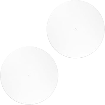 2pcs Record Player Felt Mats, 12 Inch Anti-Slip Anti-Static Turntable Slipmat Felt Record Player Protective Mat Pad Replacement for Phonograph LP Vinyl Record Player, Improves Sound White