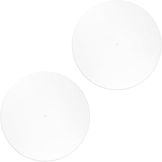 2pcs Record Player Felt Mats, 12 Inch Anti-Slip Anti-Static Turntable Slipmat Felt Record Player Protective Mat Pad Replacement for Phonograph LP Vinyl Record Player, Improves Sound (White)
