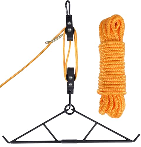 JYCESFY Deer Hanger Gambrel Hoist for Skinning Max to 700LB Deer Hunting Game Hoist Pulley Lift System for Hanging and Processing Deer Hog Goat