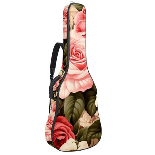JRHEJTFZ Housse pour guitare acoustique de 1,9 cm d’épaisseur – Imperméable – Durable et élégant – Motif rose rouge, Multicolore., 42.9×16.9×4.7 in, Motif imprimé tendance - Les Beatles, Paul McCartney, John Lennon, RIngo Starr, George Harrison JRHEJTFZ Housse pour guitare acoustique de 1,9 cm d'épaisseur - Imperméable - Durable et élégant - Motif rose rouge, Multicolore., 42.9x16.9x4.7 in, Motif imprimé tendance