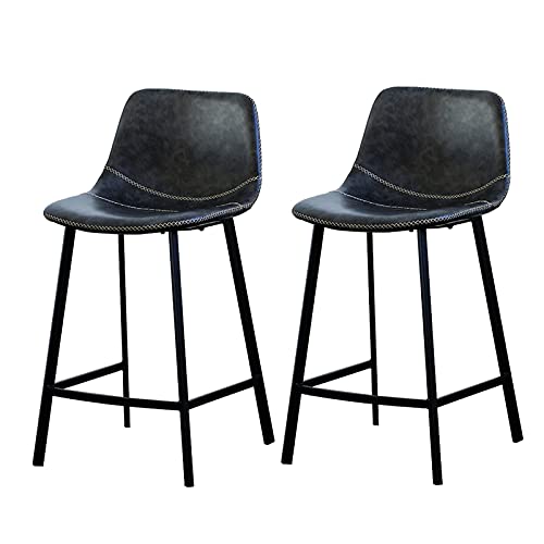 Tabouret de bar 65cm confortable avec repose-pieds ensemble de 2