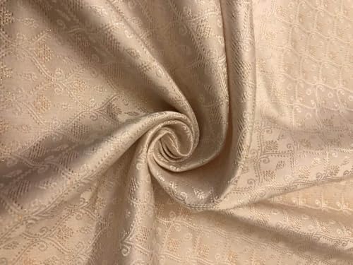 Tissu jacquard soie blanc ivoire pour confectionner votre robe de mariée de rêve