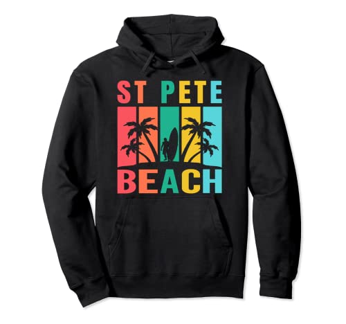 St Pete Beach Florida Surf Verano Retro Sudadera con Capucha