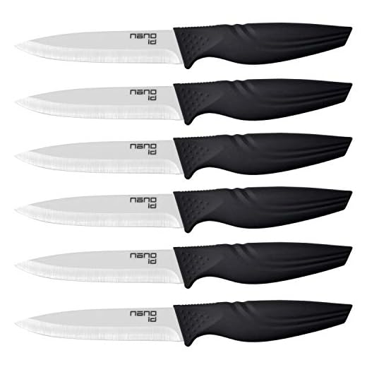 Steak Knives set of 6, Nano ID Ceramic Stake Knife Sharp Ceramic Knife Perfect Festival Present (black)