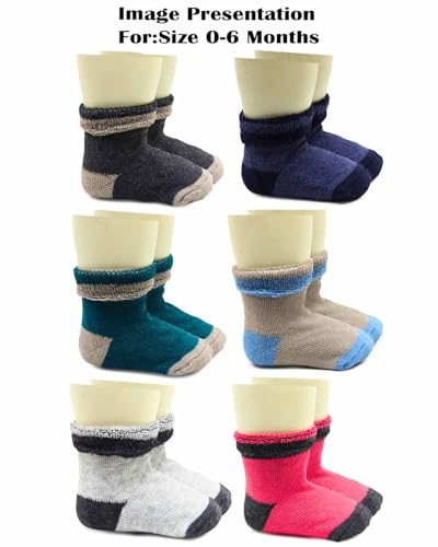 Image of Neska Moda Boys & Girls Pack Of 6 Pair Terry Cotton Socks (Red,Beige,Green,Blue,Grey)-SK1212