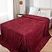Macevia California King Size Blanket, Big Soft 120x120 Inches, Giant Fleece Fits Whole Family & Outdoor for Bed, Sofa, Couch, Camping (Burgundy, 120