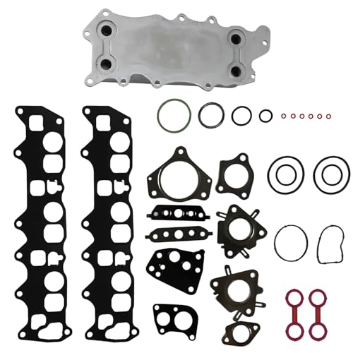 Fledart Kit de juntas radiador de aceite para motores OM642 280 320 350 CDI Kit de juntas Sustituye 6421410580 6421420481,para W203, W204, W211, C218, W639, A209, X218, W213, W461, W166, B906