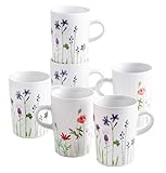 Dieses Trinktassen-Set zum Sonderpreis erhalten Sie versandsicher verpackt. Ideal für jede Küche im Büro oder auch für Ihren kleinen Imbiss oder Ihr Bistro als Erstausstattung. Unsere XL 6 Personen Set verzaubert mit wilden Blumen und passt auf jeden Tisch ob retro oder rein modern.