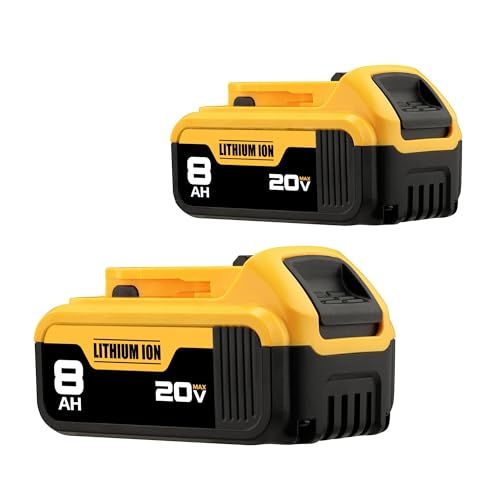 Krvlkaq Upgraded 8.0Ah 20V MAX Battery Compatible with Dewalt Cordless Tools-DCB200 DCB208 DCB206 DCB204 DCB203 DCB180 with LED Indicator(Not Made in Dewalt)