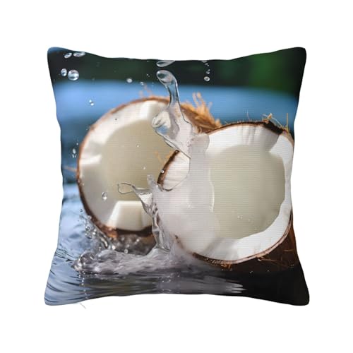 Les grandes taies d'oreiller en peluche imprimées noix de coco de 50,8 x 50,8 cm avec fermetures éclair dissimulées sont un choix idéal pour la décoration de la maison, de la chambre à coucher, du