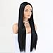 QD-Udreamy Long Straight Synthetic Lace Front Wigs Heat Resistant Glueless Synthetic Lace Front Wigs (Lace Front Wig, Black)