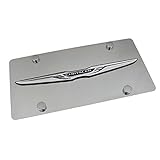Eurosport Daytona, Inc. Wing Logo Polished Stainless Steel License Plate for Chrysler