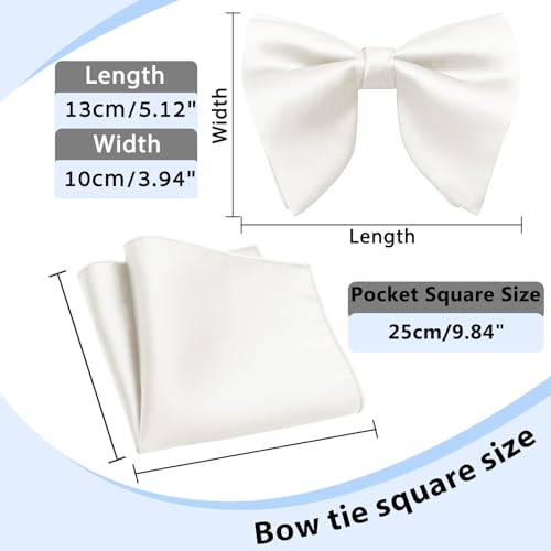 Image of Luckyvestir Oversized Bow Ties for Men, Pre Tied Clip on Men's Black Bowtie for Wedding Tuxedo Banquets Formal Wear