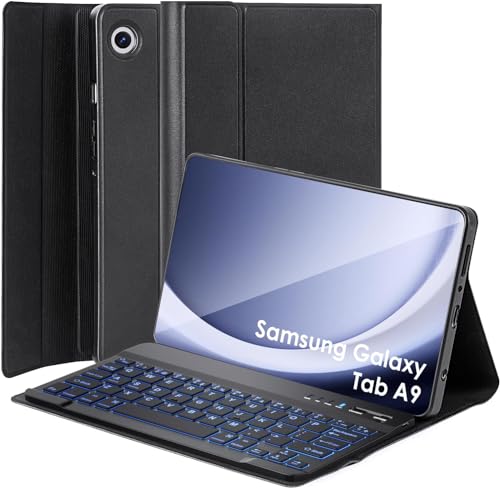 Qoosea Funda con Teclado Español Ñ para Samsung Galaxy Tab A9 8.7 Pulgadas 2023 SM-X110/X115/X117,...