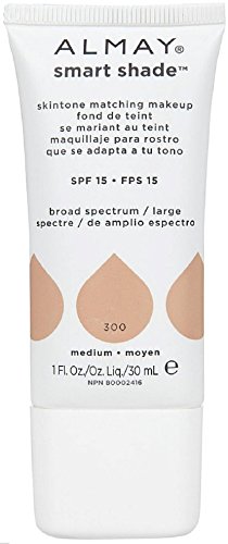 Almay Smart Shade Skin Tone Matching Makeup, Medium [300] 1 oz (Pack of 2)